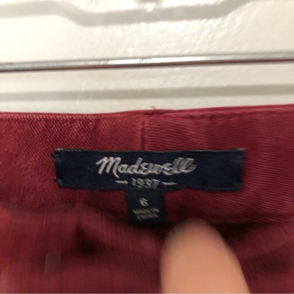 Madewell Reade Pants Burgundy 6 - Picture 4 of 6